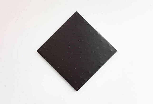 Keisuke Matsuura, JIBA pt-s3, 2010, acrylic, magnet, iron turnings on canvas, 50 x 50 cm | 19.69 x 19.69 in, # MATS0001 