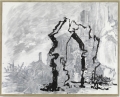 Yang Jiechang, Arc de Triomphe (weiss), 1914-2014, 2014, Ink and acrylic on on canvas, mounted on canvas, 152 x 191 cm | 59.84 x 75.2 in, # YANG0022 