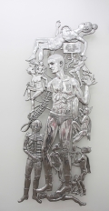Entang Wiharso, Promising Land - Comic Book Series, 2009, From the series: Love Me or Die, Aluminum, resin, thread, color pigment, 260 x 100 cm | 102.36 x 39.37 in Number 1 from an edition of 2 in aluminum + 1 AP in aluminum, # WIHA0100 
