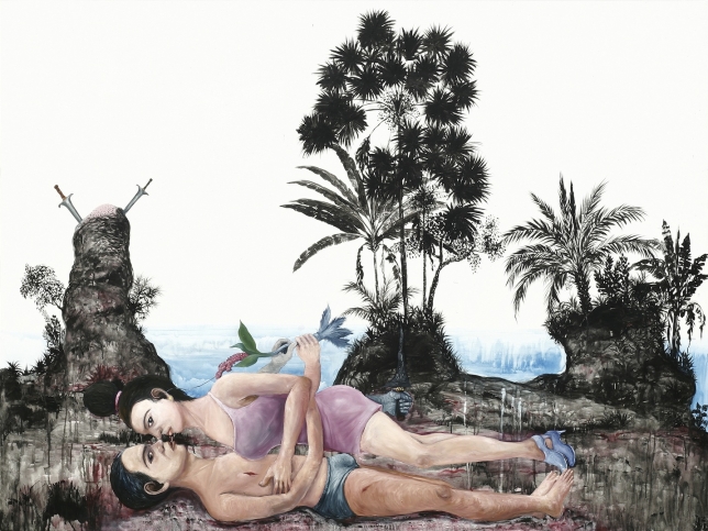 Entang Wiharso, Interfere: Reclaim Landscape, 2012, Acrylic and oil on canvas, 150 x 202 cm | 59.06 x 79.53 in, # WIHA0035 