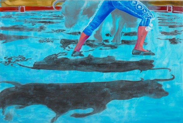 Ena Swansea, bullfight, 2010, oil and graphite on canvas, 121,92 x 182,88 cm | 48 x 72 in, # SWAN0040 